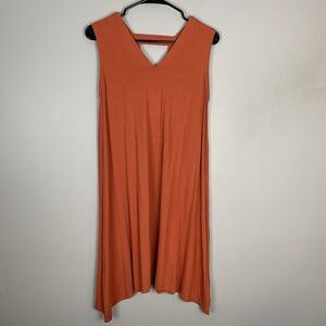 Eileen Fisher Womens Petite Small Picante Stretch Jersey Knit V-Neck Tank Dress
